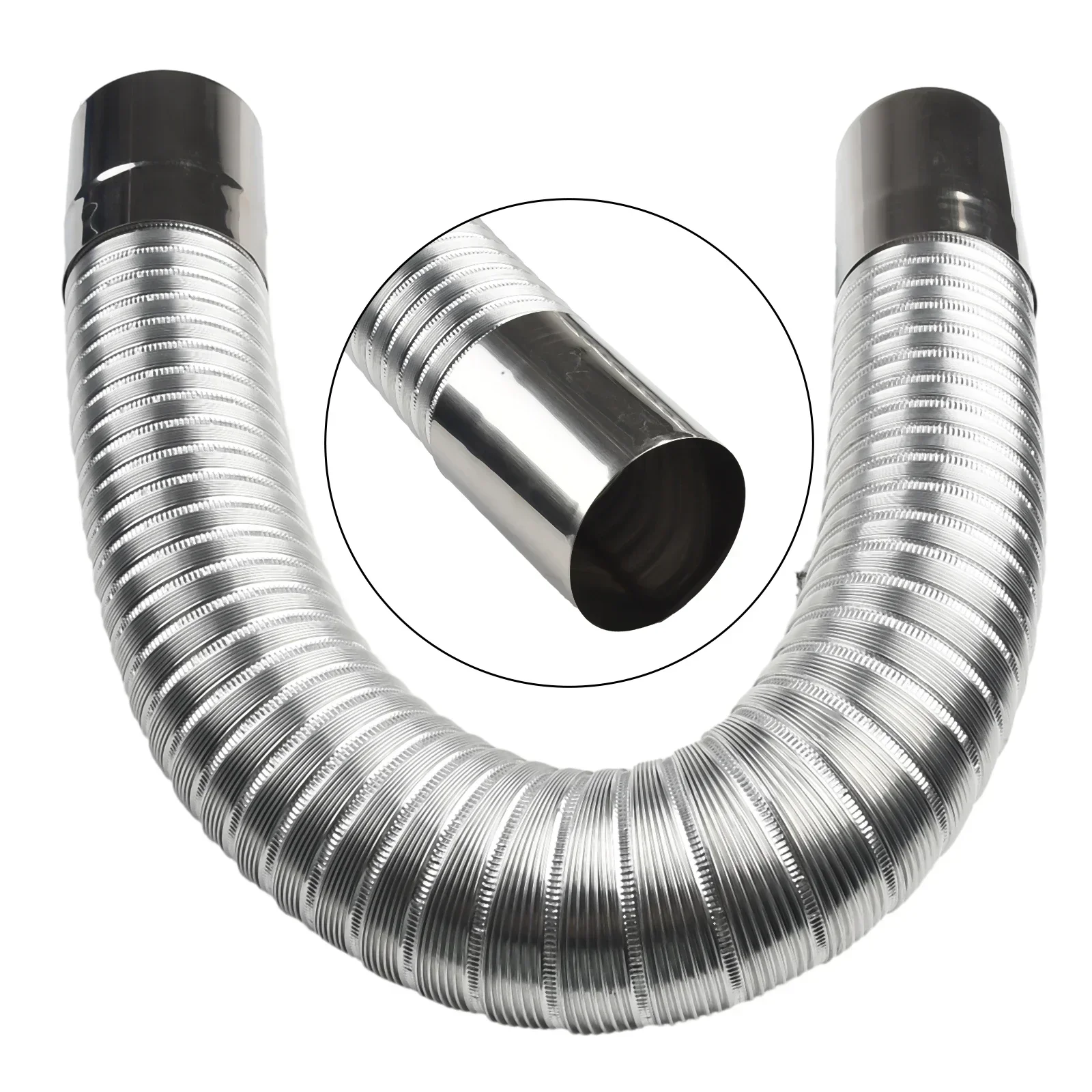 Revestimiento de chimenea de codo de acero inoxidable flexible, curva extensible de 0, 65, 1, 5 metros para estufa de leña, estiramiento de tuberías