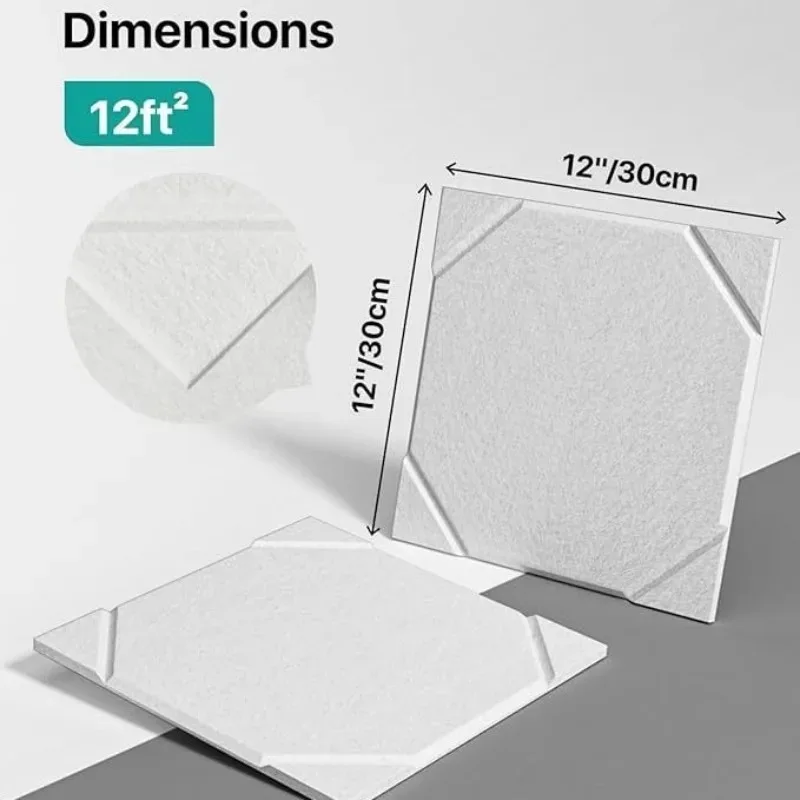 

3D Felt Wall Panel Sound Insulation Noise Reduction Self-adhesive Wall Stickers Sound-absorbing Board Cinema Recording Studio