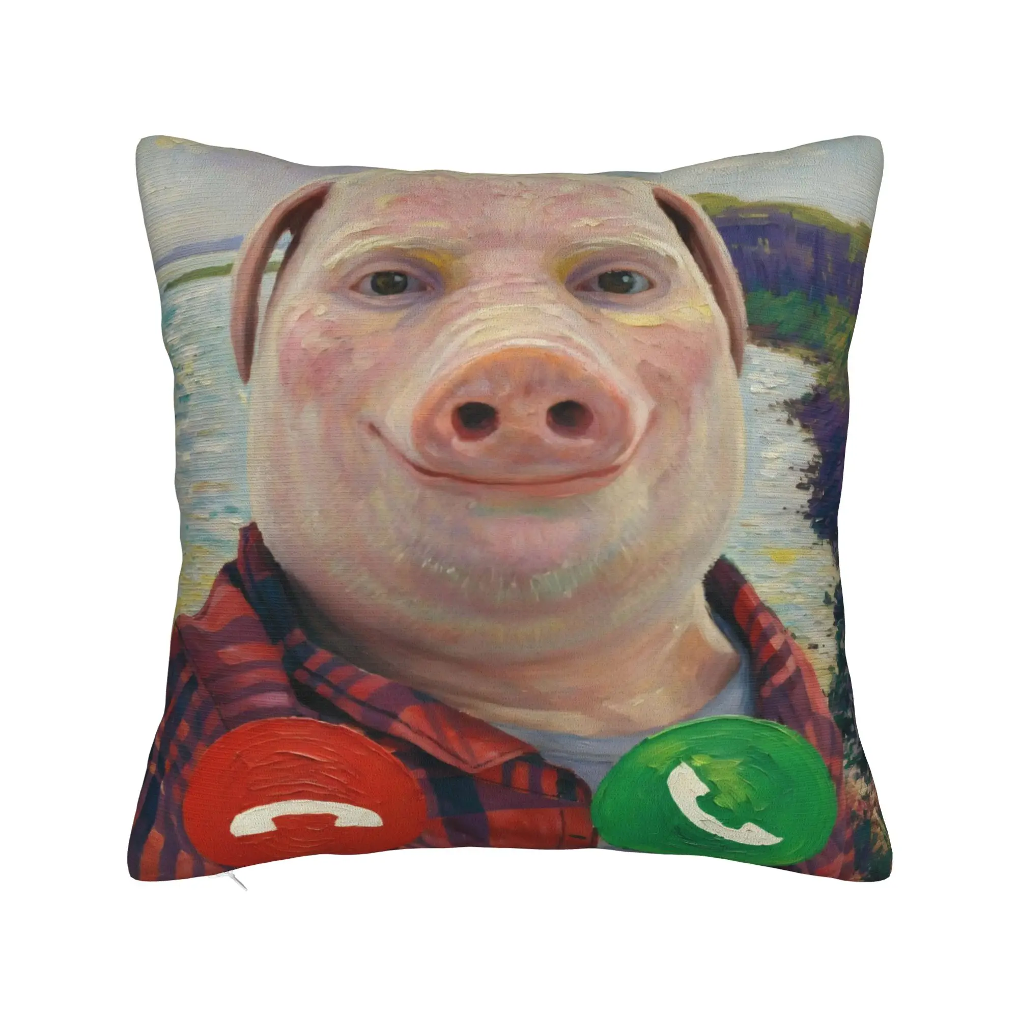 John Pork is Calling Square Pillow Cases Monets 1880 Cushion Cover Customized Polyester Decorative Pillowcase for Sofa 45x45cm