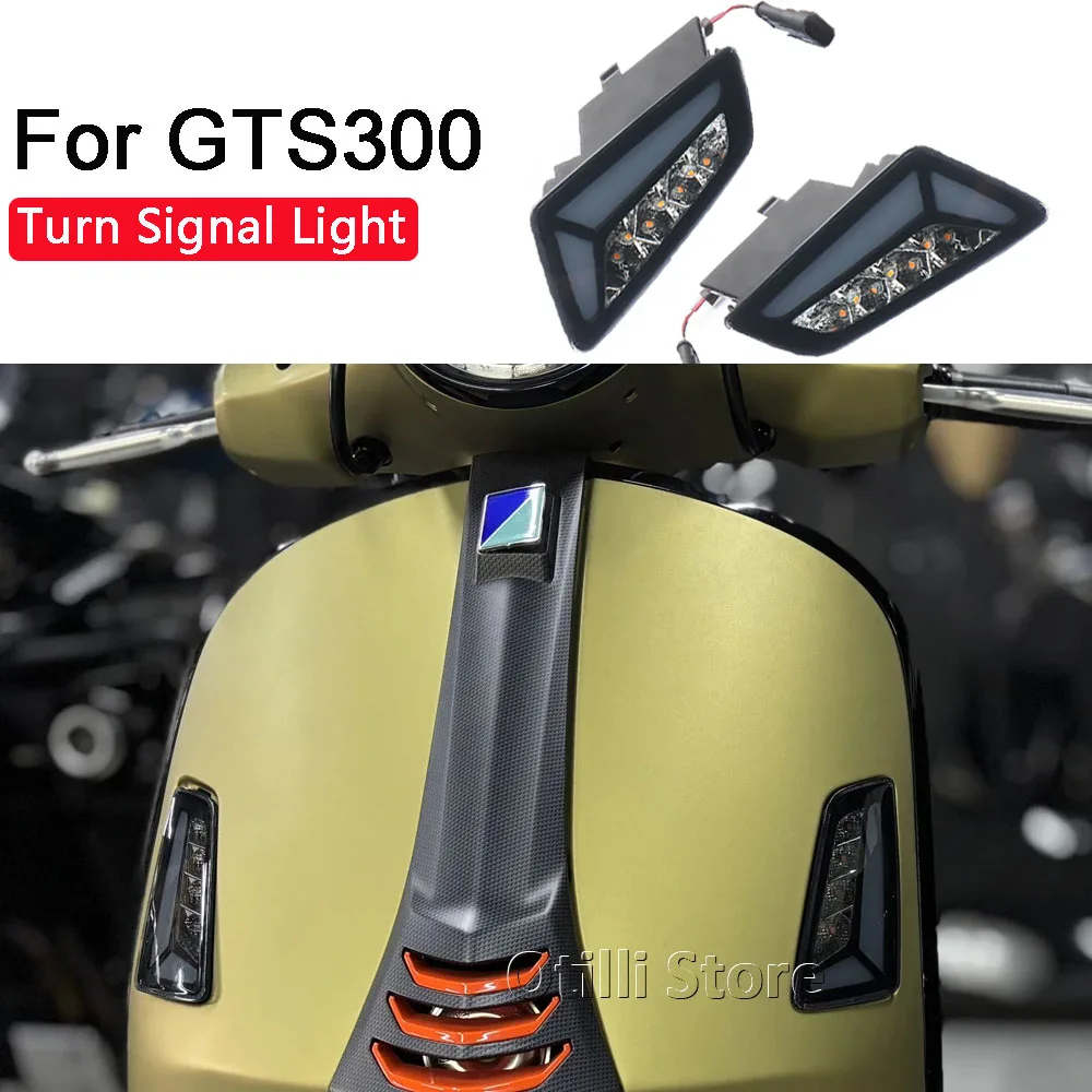 

GTS300 Motorcycle Front Rear Turn Signals Blinker Daytime Running LED Light Accessories For Vespa GTS 300 GTS300 2023-2025