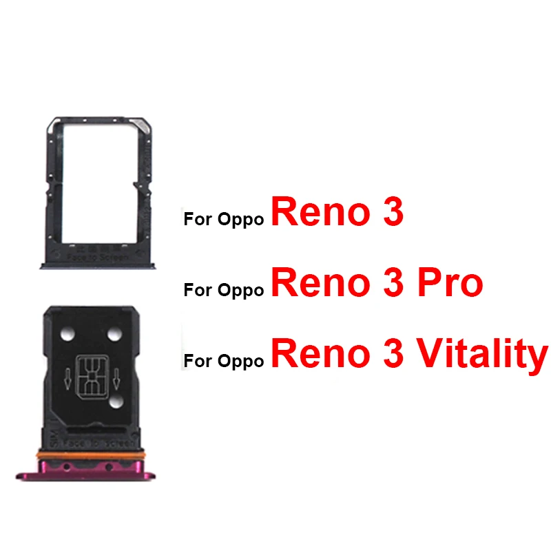 

SIM Card Tray For OPPO Reno 3 Reno 3Pro Reno 3 Vitality Edition SIM Card Socket Micro SD Card Reader Holder Slot Replacement