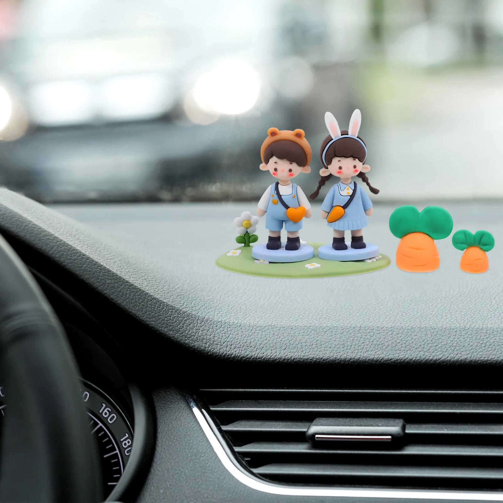 

1Set Car Interior Couples Decoration Cute Plastic Ornaments Playful Dashboard Accessories Romantic Car Decor Couple Decor