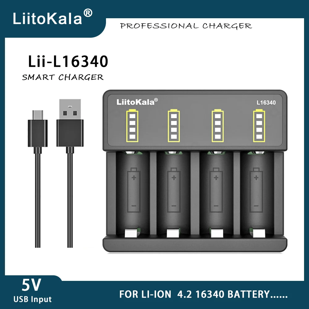 LiitoKala Lii-D4XL Lii-L16340 21700 18650 3.7V Li-ion 3.2V LiFePO4 1.2V NiMH/Cd 26650 26700 32700 9V Display Battery Charger