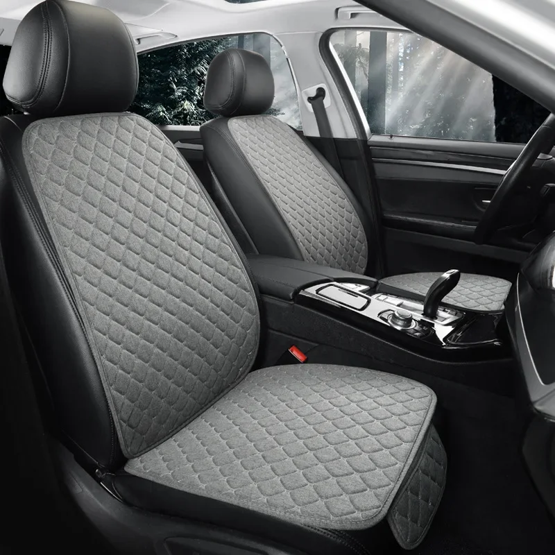 Universal Car Seat Cover Protector Auto Flax Front Back Rear Backrest Linen Seat Cushion Pad For SUV Sedan Hatchback Truck