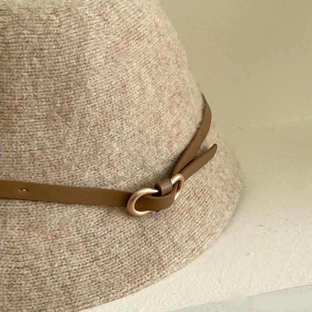 قبعة صياد صوفية كاجوال أنيقة بلون نقي قبعة نسائية رسمية على الطراز الكوري قبعة حوض على الطراز البريطاني في الهواء الطلق #3