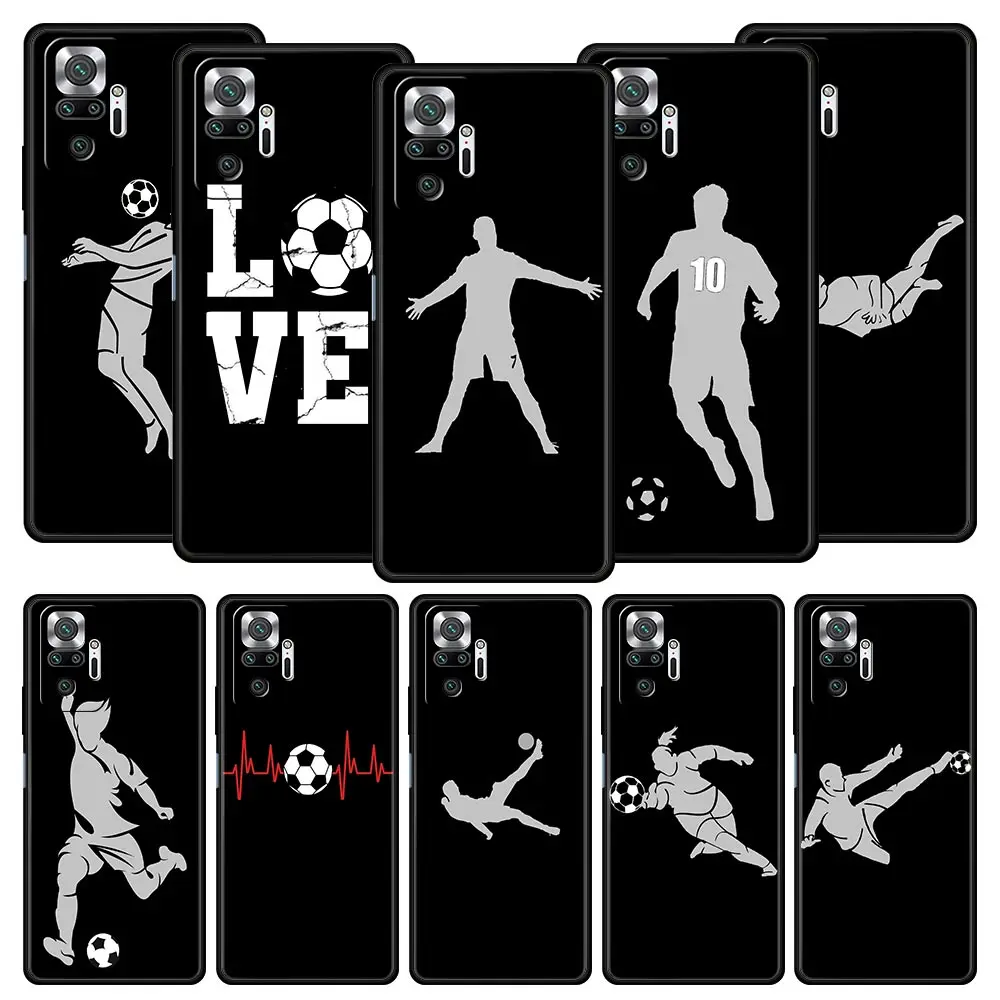 

Football Player Soccer Art Phone Case For Xiaomi Redmi Note 12 11 10 Pro 9S 9 8 7 9T 8T 9C 9A 8A 12 11T 5G 10S K50 Gaming Cover