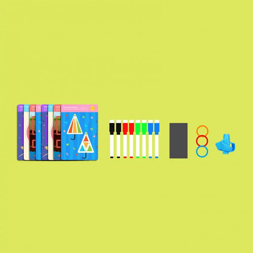 หนังสือเรียนเด็กปฐมวัยหนังสือฝึกเขียนด้วยลายมือแบบใช้ซ้ำได้สำหรับเด็กสมุดงานควบคุมปากกาเพื่อปรับปรุงความอยากรู้อยากเห็น