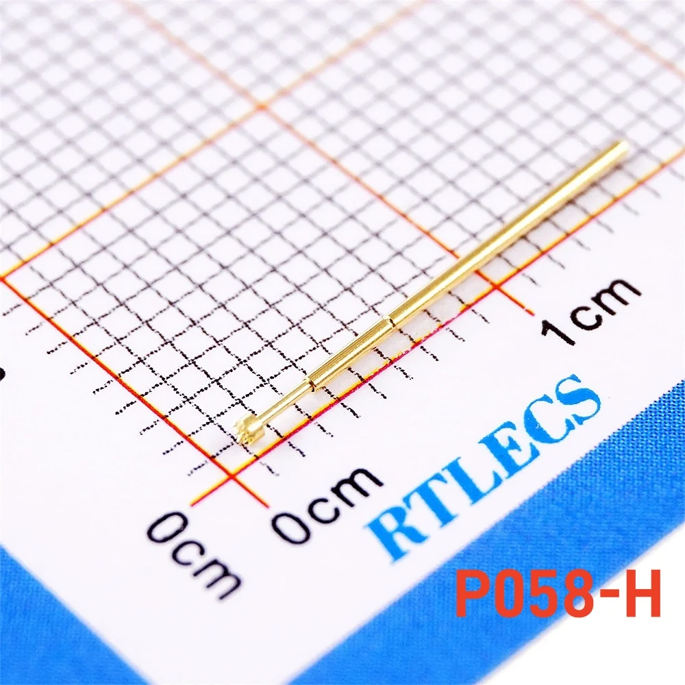 Sonda de teste p058 100mm com mola, pino de teste pcb vazio 1.0, plugues de ponta banhados a ouro para encomenda, 0.58 peças