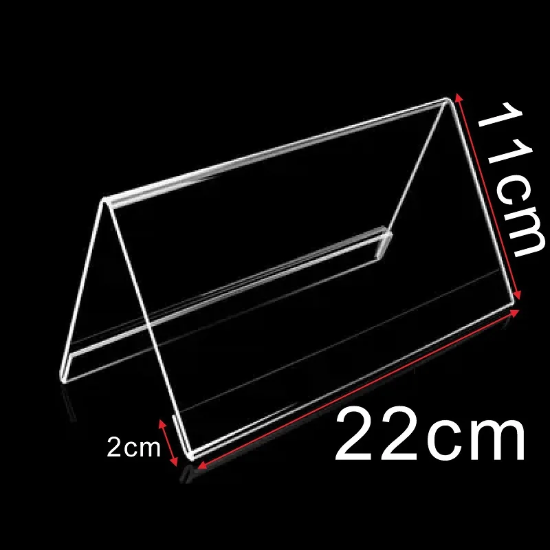 10pcs/lot Premium Double-Sided V-Shaped Transparent Crystal Table Sign Acrylic Display Name Card Menu Holder Price Tag Stand.