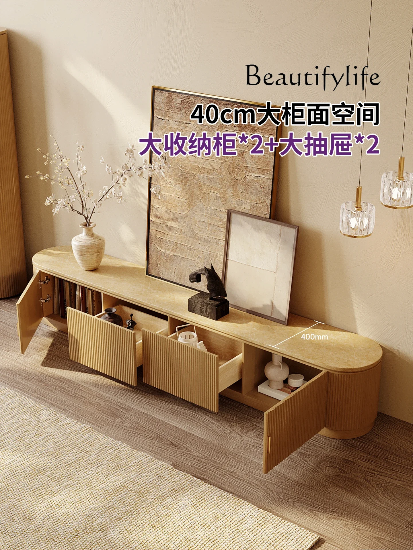 

BJ American Log Color TV Cabinet Solid Wood Floor-to-ceiling Living Room Floor-to-ceiling TV Cabinet Log Designer Locker