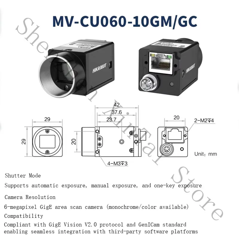 

New Original Industrial Camera CMOS Roller Shutter with 6 Million MV-CU060-10GM MV-CU060-10GC MV-CU060-10UM MV-CU060-10UC
