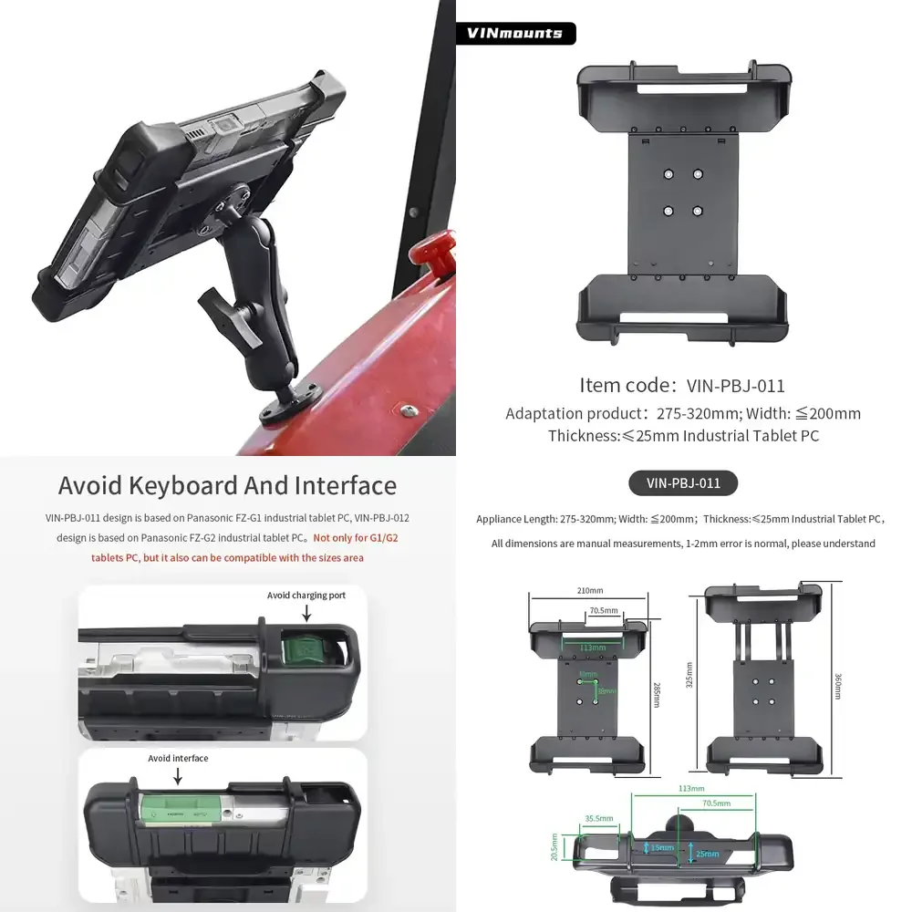 

VINmounts Tablet Holder for FZ-G1 with 15 cm Arm and Round Base for 10 to 11 Inch Rugged Tablets Compatible with