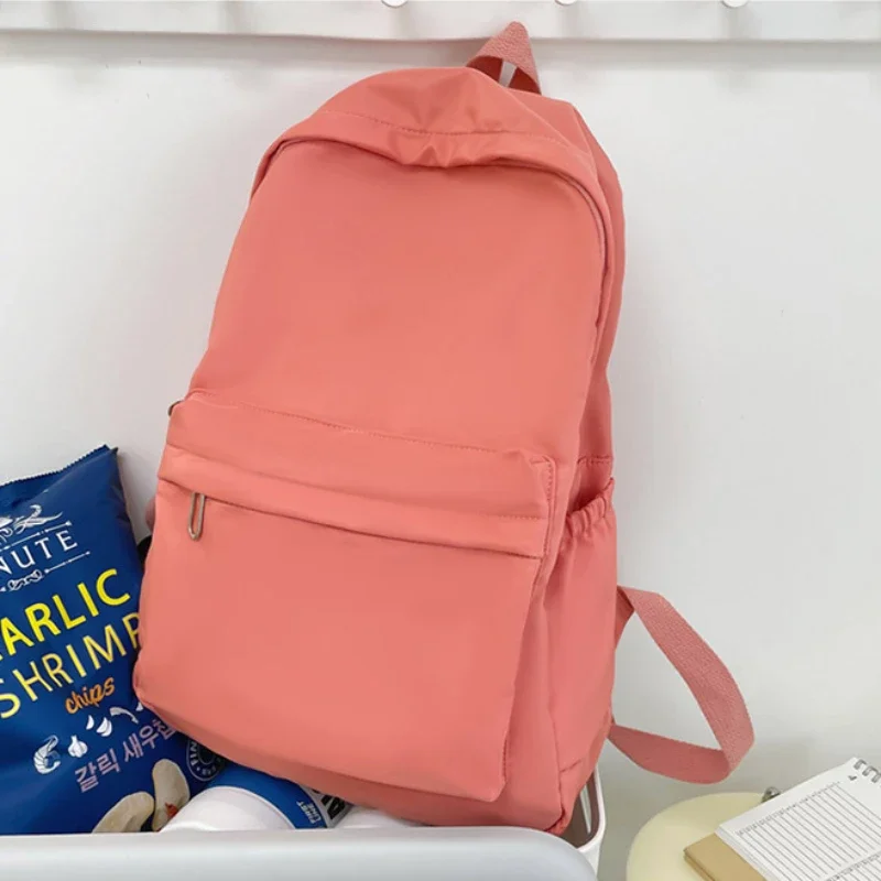 Sacs d'école décontractés de grande capacité pour étudiants, sac à dos étanche avec fermeture éclair pour documents solides, sac de papeterie pour adolescents et filles, mode Ins