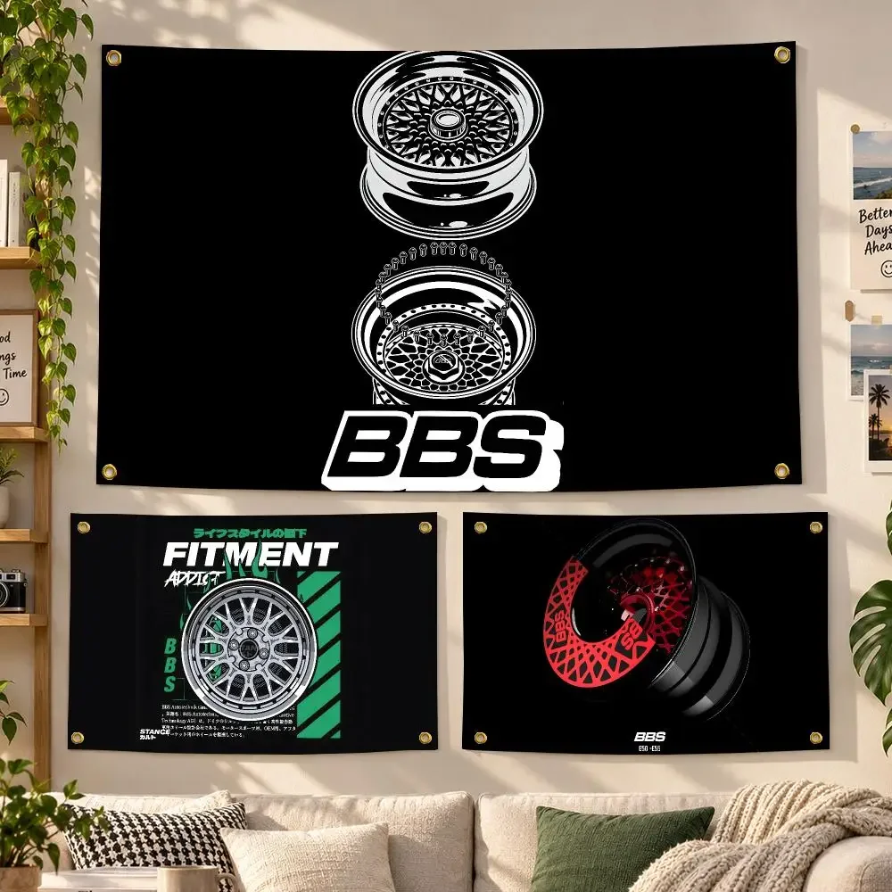 BBS Performance Wheels Motorsport Racing Flags Personalized Banner Flag Room Dorm Camping Picnic Garage Bar Outdoor Wall Decor