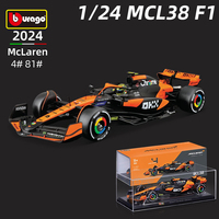 Bburago 1:24 2024 McLaren F1 MCL38 Alloy Car Model Formula Racing Diecast Toy 4# Lando Norris 81# Oscar Piastri
