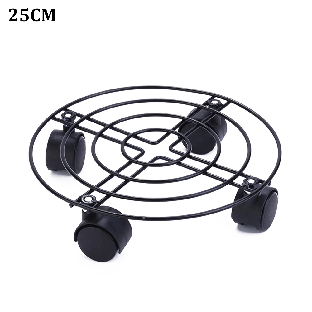 

Strong Load Capacity Labor Saving Tray Move Sturdy Iron Plant Stand Rack Universal Wheel Support Round Garden Flower Pot Holder