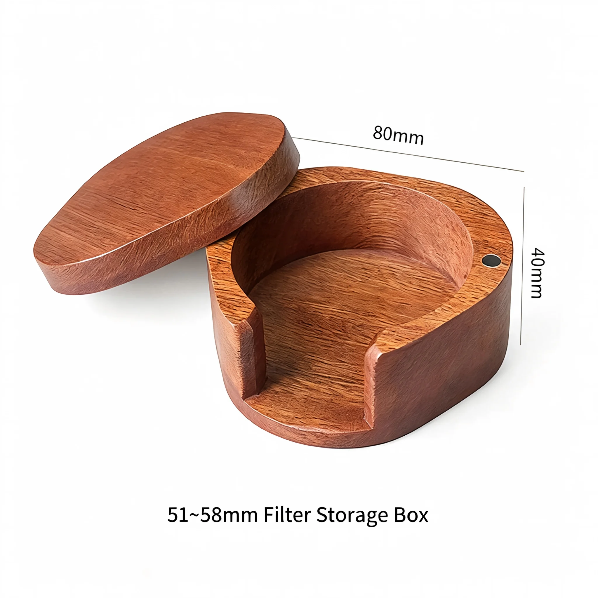 CAFEMASY Coffee Paper Filter Holder Wooden Coffee Filter Paper Box with Lid Dust-proof Storage Box For 51/54/58mm Paper Filters