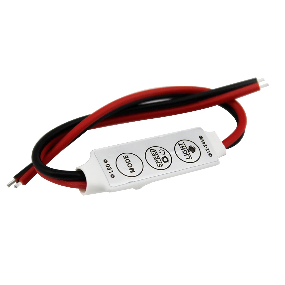 1~10PCS LED Strip Controller Three-key RGB DC12V Mini Monochrome Dimmer Controller RF Remote LED Single Color Light Source Lamp