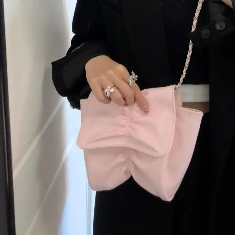 حقيبة كتف عصرية فاخرة خفيفة على شكل دلو على شكل سلسلة معدنية وحزام كتف واحد حقيبة كروس حقيبة نسائية بسيطة ومتعددة الاستخدامات #3