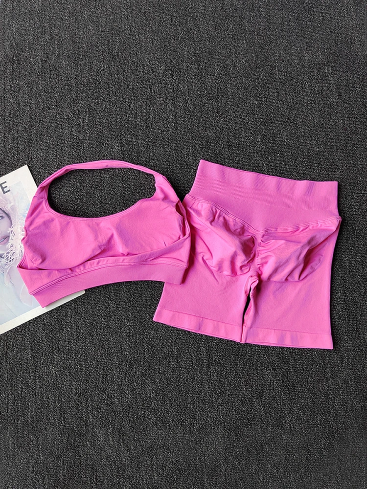Yoga-Anzug mit hoher Taille für Damen, zum Laufen, Absorption ter Top, Fitnessstudio, zweiteiliges Set, atmungsaktives Qui Dry-Nylongewebe