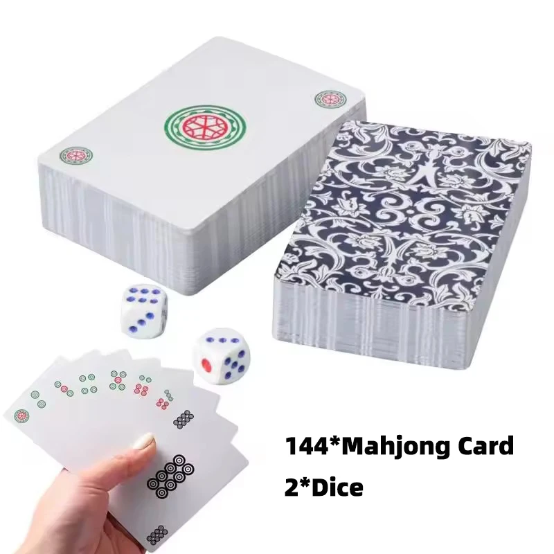 

New Mahjong Poker Cards Thickened Durable Playing Cards 165 Sheets With Chips Dice Box Set Portable Travel Game