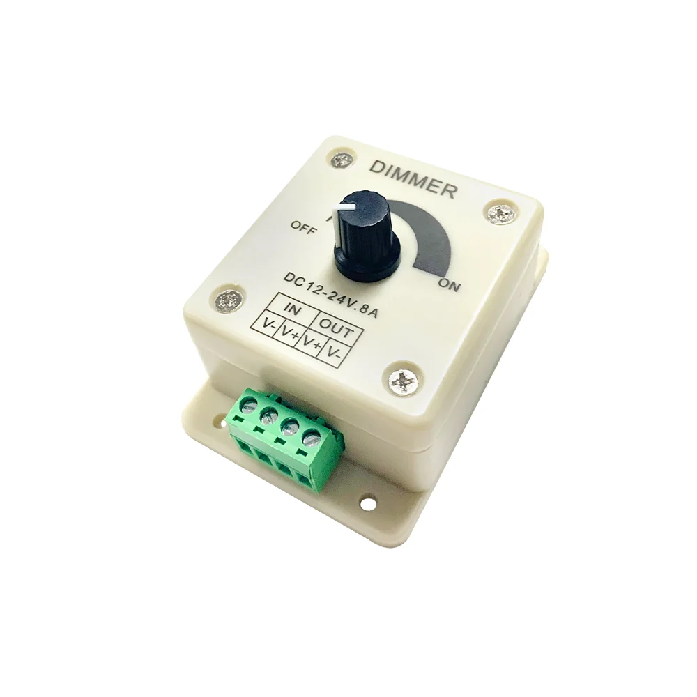 Led Dimmer Schakelaar Dc 12V 24V 8a Verstelbare Helderheid Lamp Lamp Strip Driver Enkele Kleur Licht Voeding Controller