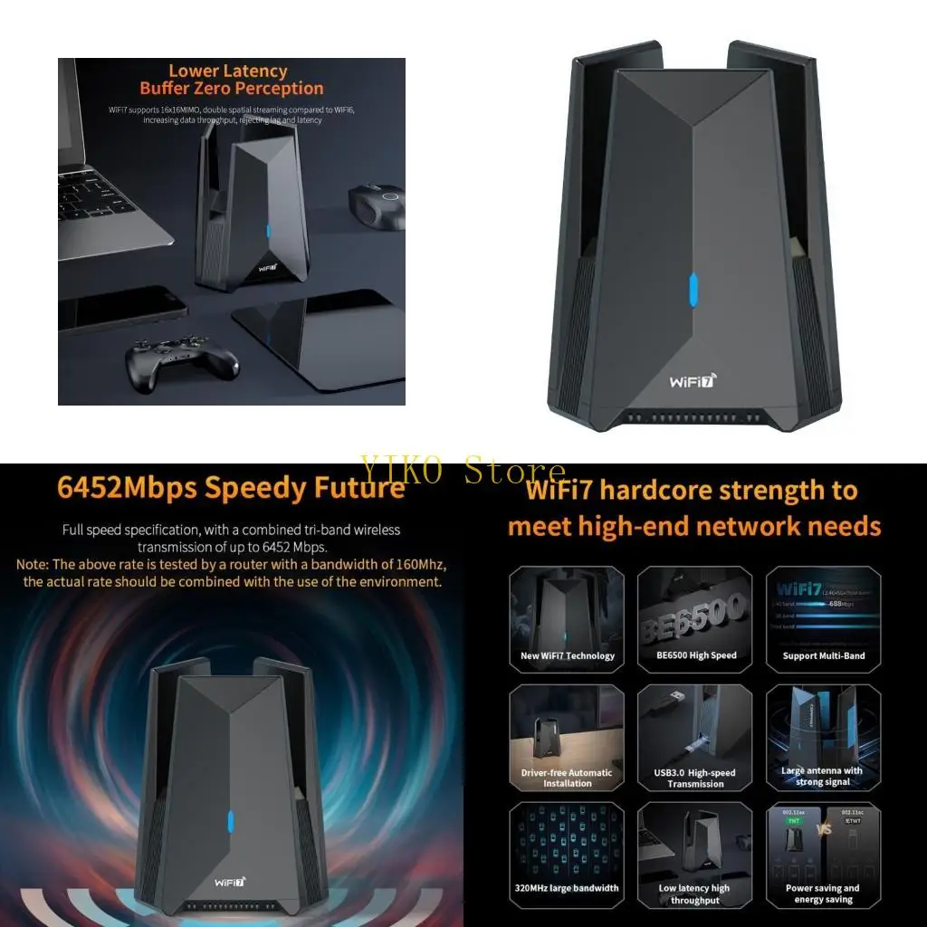 K32C WiFi 7 Networking Adapter WIFI Card  2.4GHz/5GHz/6GHz WiFi Module 6452Mbps for Laptop Effortless Device Connection