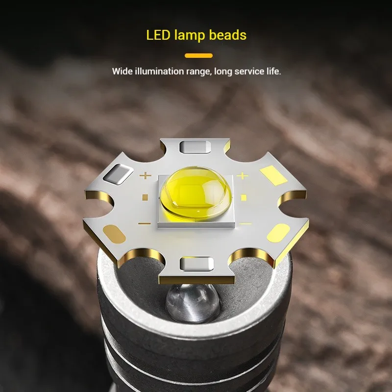 Mini Titanium Alloy Mini Flashlight Outdoor Survival Tool LED Pocket Keychain Light with Necklace for Camping Fishing Hike - Image 3