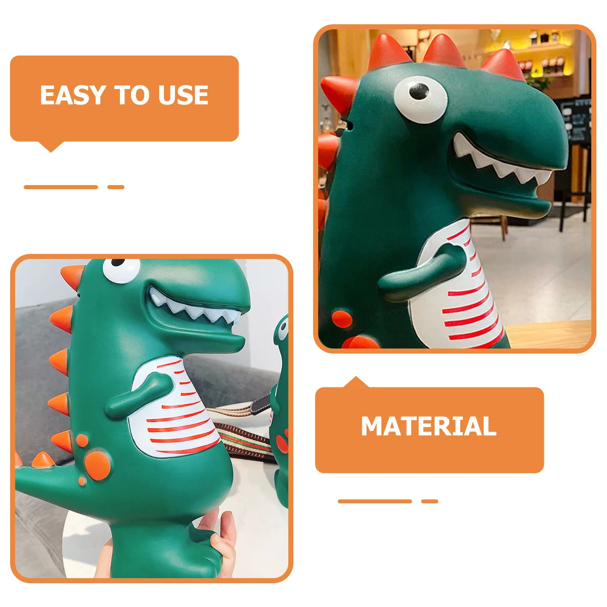 بنك العملات المعدنية على شكل ديناصور مادة الفينيل لطيف الاطفال حصالة على شكل حيوان لديكور سطح المكتب الكرتون الديناصورات جرة تخزين المال