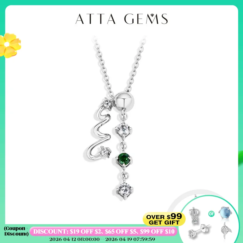 

ATTAGEMS оригинальное ожерелье из муассанита для женщинDVVS1 S925, стерлинговое серебро, золото 18 карат, регулируемое покрытие, новогоднее ювелирное изделие, подарок