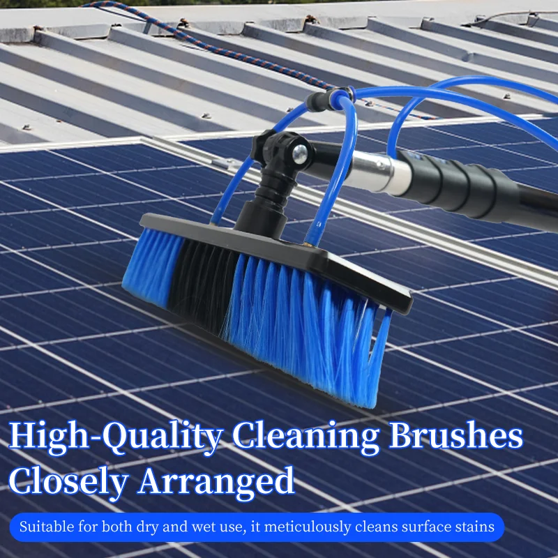 12ft Solar Panel Cleaning Brush Tool with Telescopic Pole Photovoltaic Panel Glass Cleaner for Home and Commercial Use