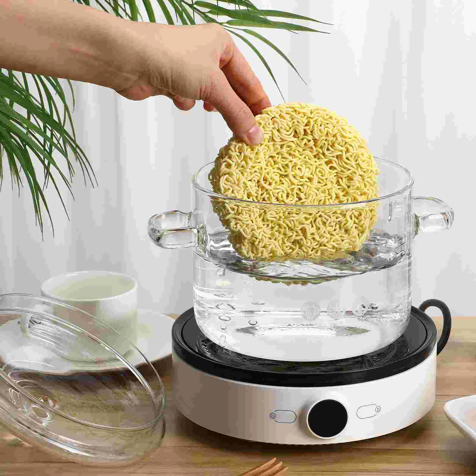 Extra Large 1900Ml High Borosilicate Glass Stew Pot Clear Soup Pot With Lid Double Handle Heat Resistant Glass Stockpot For Home