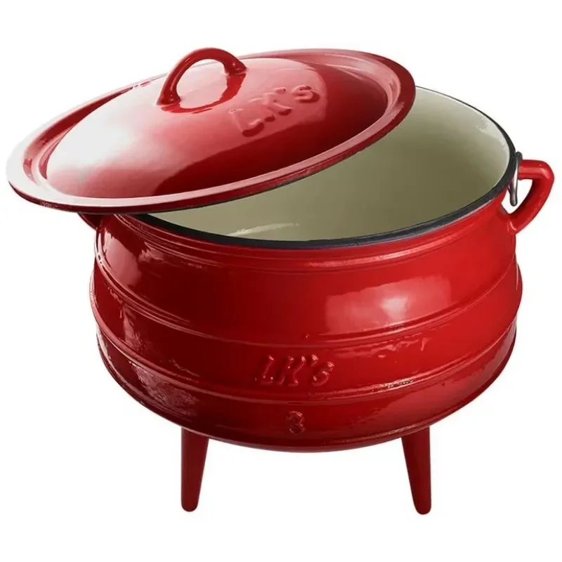 

Stock Brand New Enamel Pot Camping Outdoor Home Cooking Tripod Cauldron 7.8 Liters