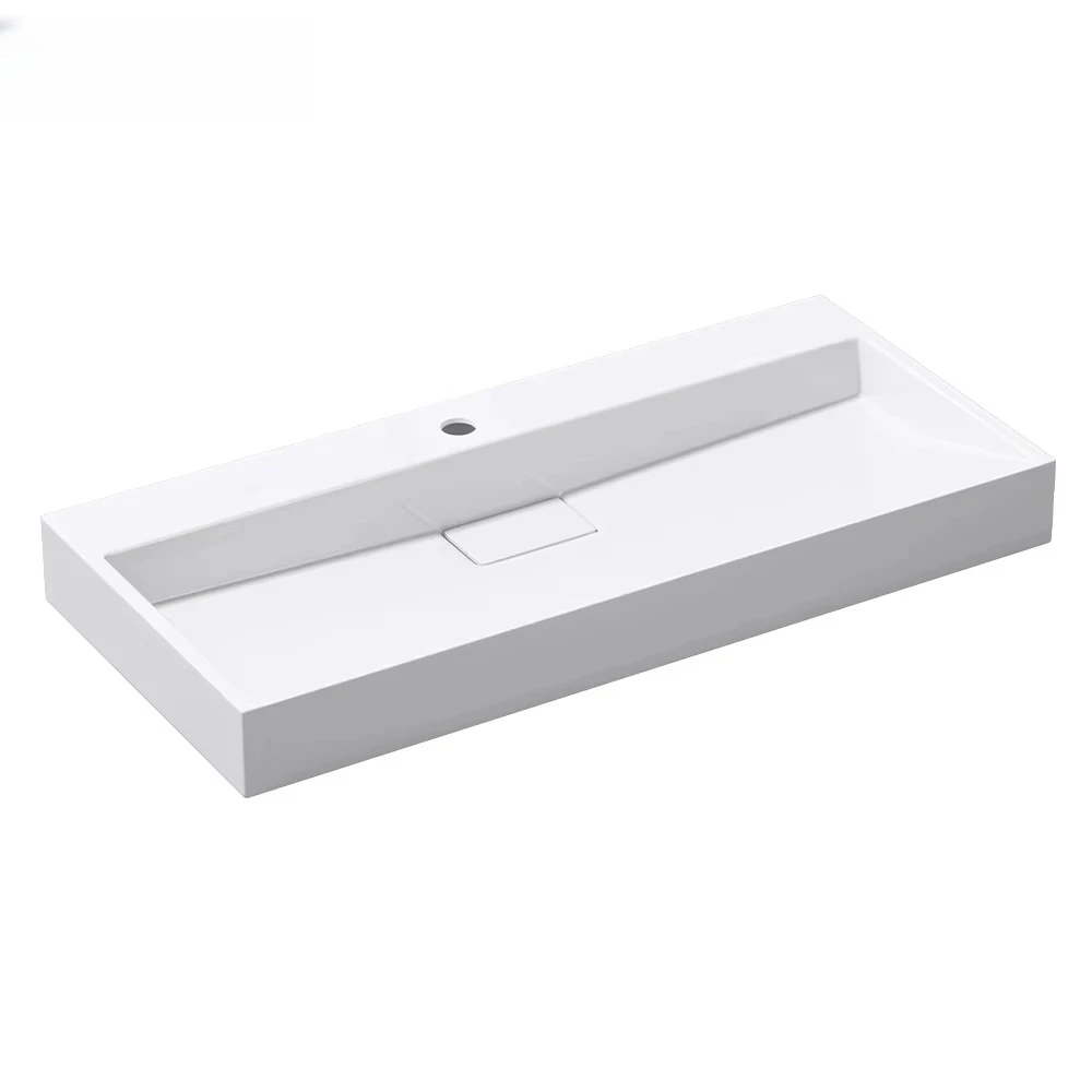 2020 new design beautiful mineral casting artificial stone wash basin 1200mm