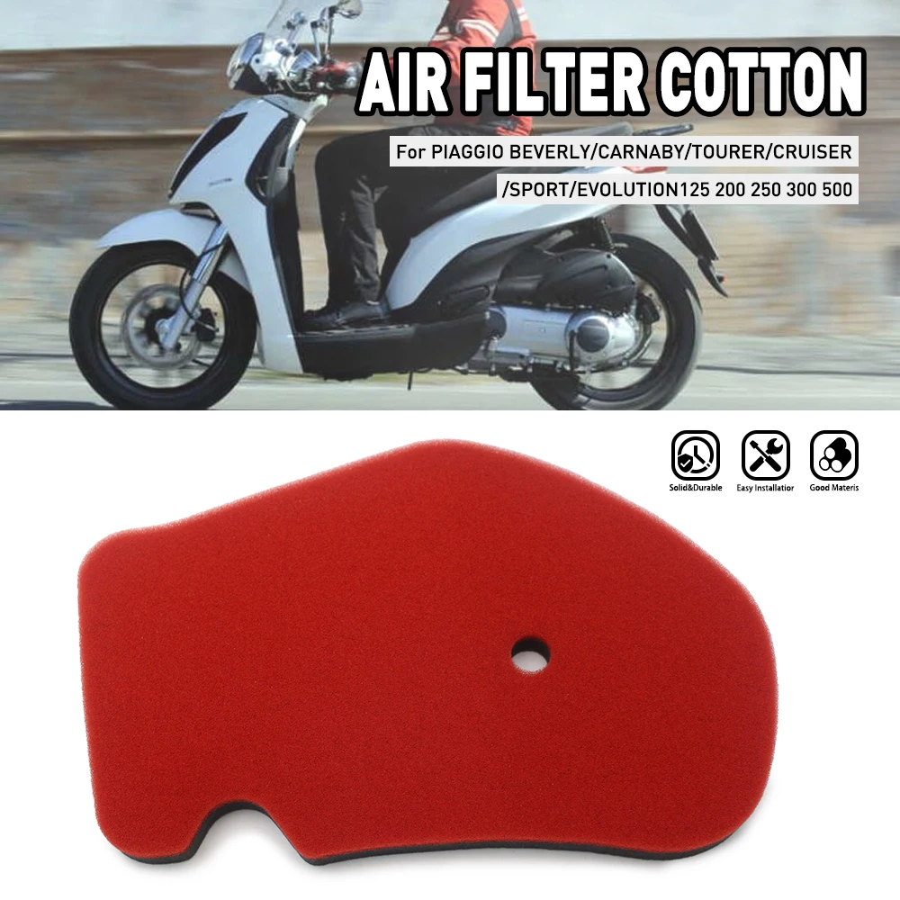 

Motorcycle High Flow Air Filter Sponge FOR PIAGGIO BEVERLY 125 200 250 300 500 4T 4V X7 X8 X9 X10 Intake Cleaner