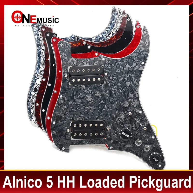 Alnico 5 Prewired ST Pickguard Coil Splitting Pickguard HH Loaded Pickguard with Humbucker Pickups Set Multi Colour