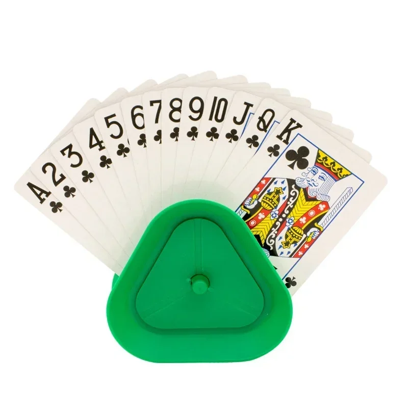 Suporte para cartas de jogo em forma de triângulo, 4 unidades, pessoa preguiçosa, assento de pôquer, cartas de jogo de tabuleiro, suporte para crianças e idosos, libere suas mãos