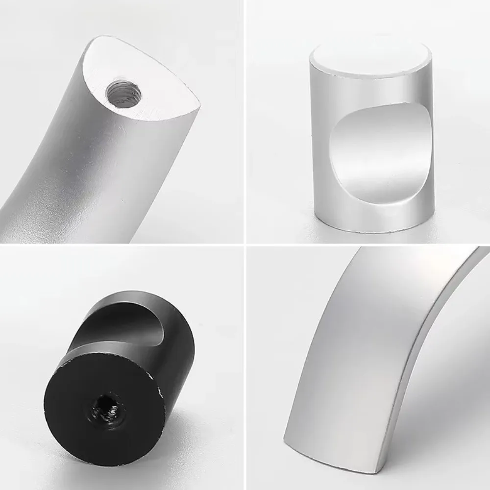 Nordic Style Cabinet Handles Minimalist Curved Shape Drawer Handles Corrosion Resistant Rounded Grip Cabinet Pulls