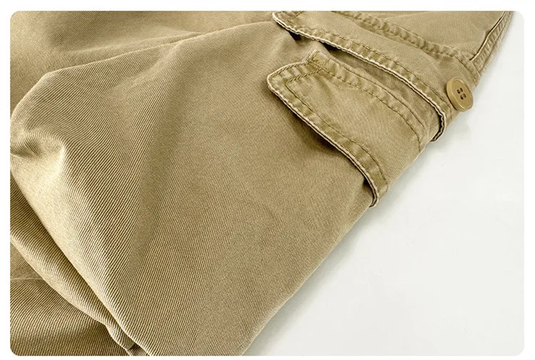 Kinder Cargo-Hose in Schwarz-Khaki mit Taschen für Jungen im Alter 5-14 Jahre, Baumwolle, Y2K-Stil, gerade geschnitten. – Detail 16