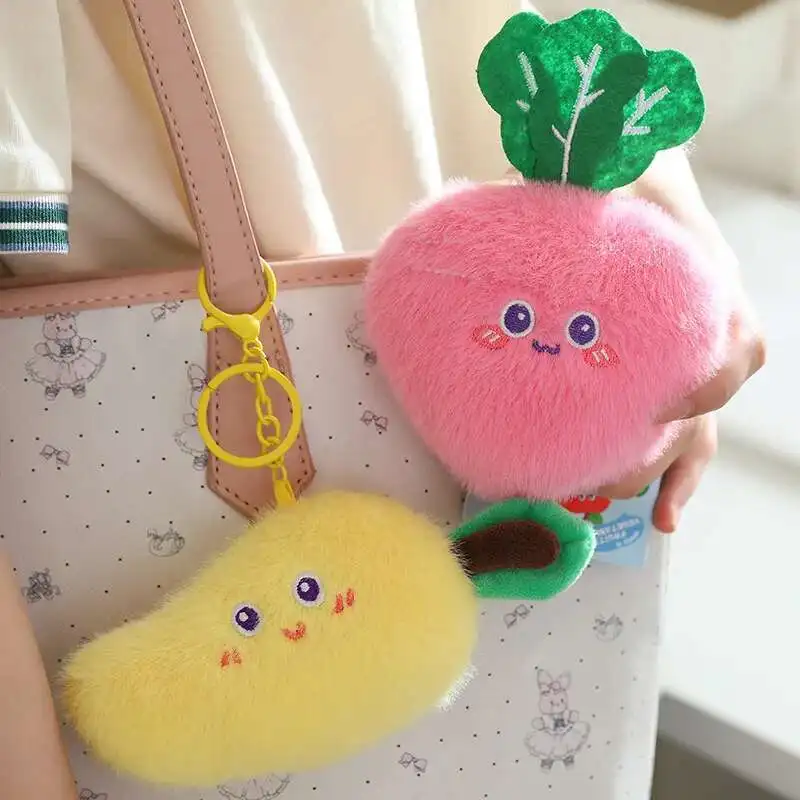 18 أنواع محاكاة الكرتون الفواكه الخضار ألعاب من نسيج مخملي الثوم بيتايا الزنجبيل دوريان المانجو لينة محشوة قلادة دمية متعة هدية