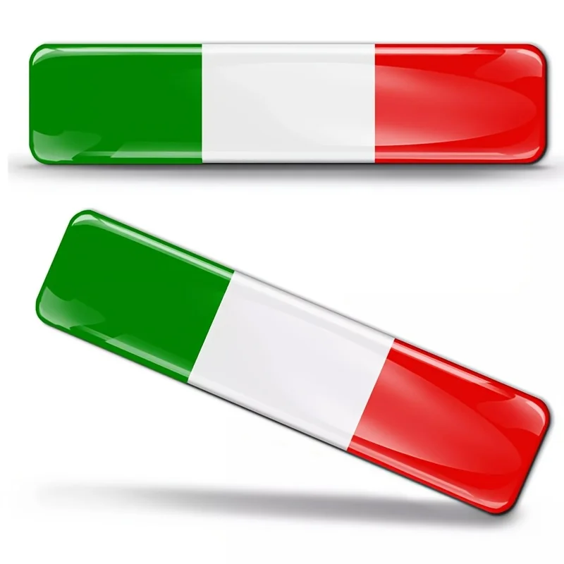 

2pcs Italian Flag Decals, 3D Resin Stickers for Car & Motorcycle Helmets, For Alfa Romeo Giulia Stelvio 147 159 Giulietta