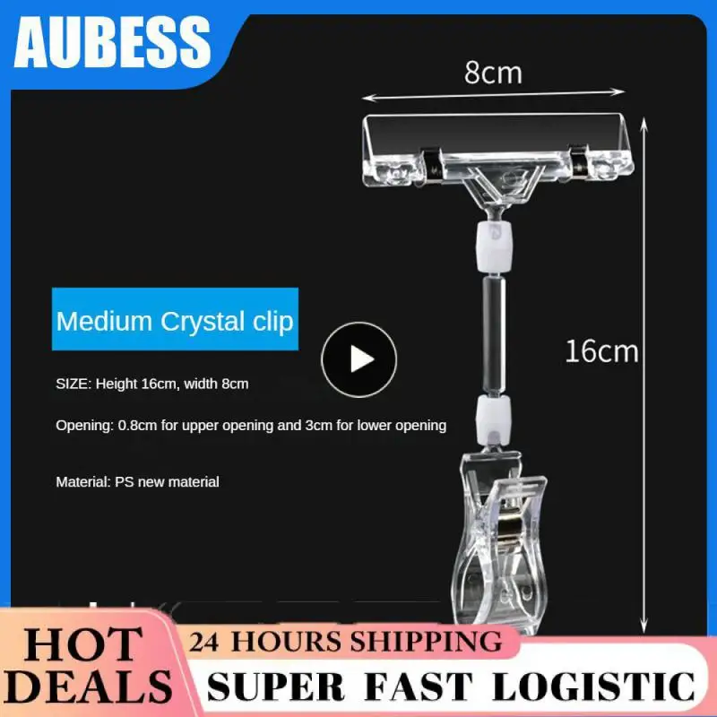 Plastic Price Label Sign Display Holders Spring Clips Pipe Tube Card Paper Tag Signage Advertising