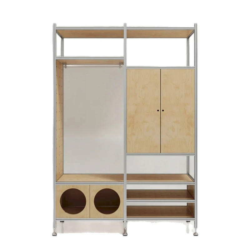 Modern simple aluminum profile cabinet birch multi-layer board display rack hole board display rack household