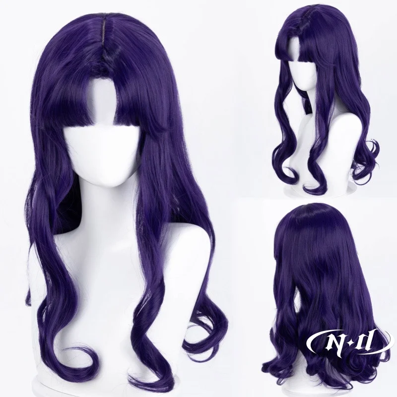 ND Misato Katsuragi Cosplay Perücken Anime Neon Genesis Evangelion EVA Lange Lila Cosplay Haar Perücken für Comic Con Coser Halloween