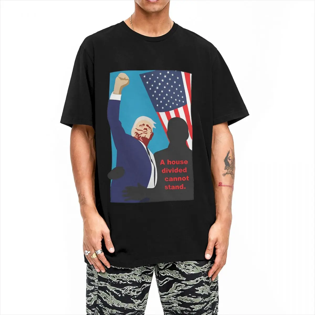 Men's T Shirt Trump T Shirts Hippie More tolerance Summer Tees Y2K Basic Pattern Cotton Tops Birthday Present