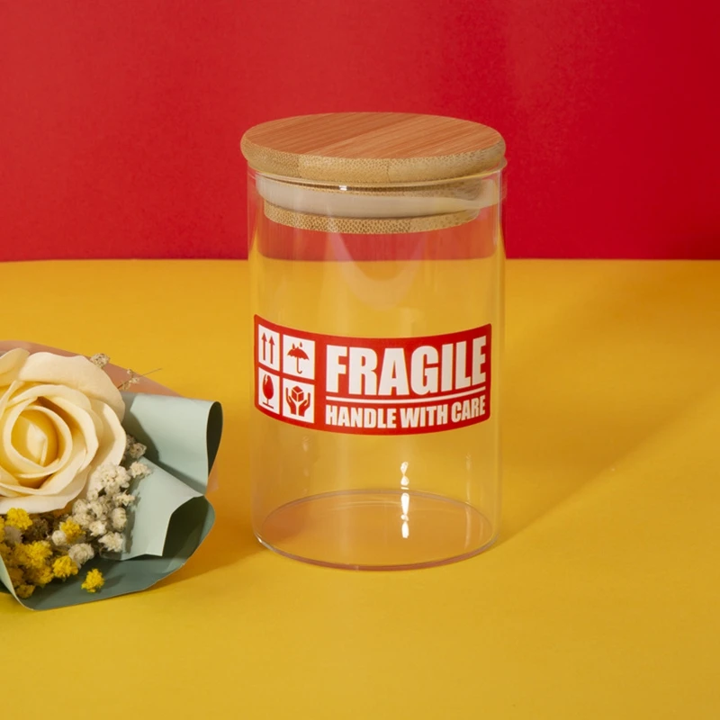 150pcs Fragile Stickers Roll Fragile or Bend Handle with Care 2.5cm*7cm Shipping Label Packaging Remind Labels Thank You Sticker