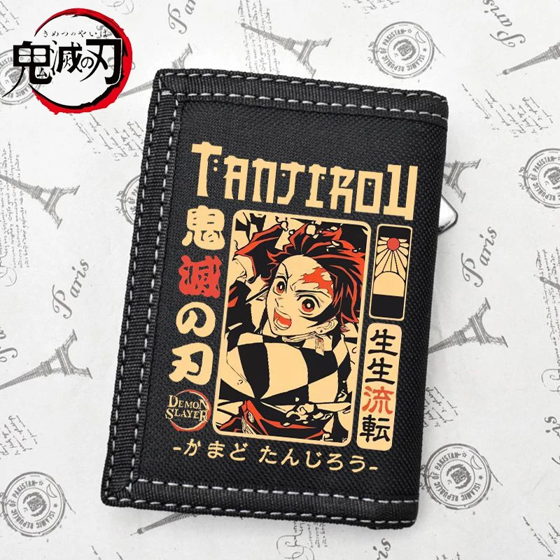 

Demon Slayer Tanjirou Agatsuma Zenitsu Anime Coin Purse Card Bag Student Short Wallet New Men Women Tri-Fold Canvas Wallet Gift