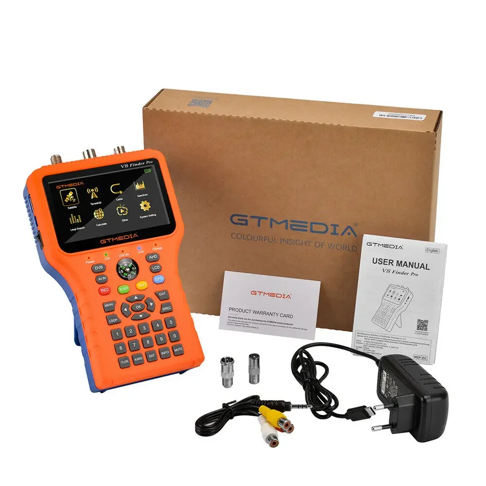 Analizzatore di spettro costellazione DVB-S2X/S2/S/T2/T/C/ATSC H.265 NEWCAM, MGCAM FTA COMBO Digital V8 Pro Satellite Finder