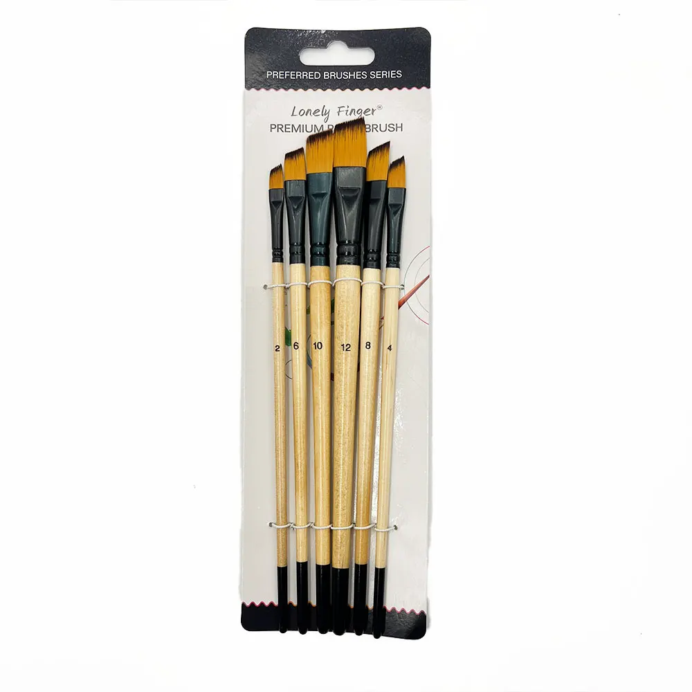 

6 PCS Angular Artist Paint Brush Set, Craft Paint Brushes for Oil, Watercolour, Gouache, Art Supplies Paintbrushes for Artists