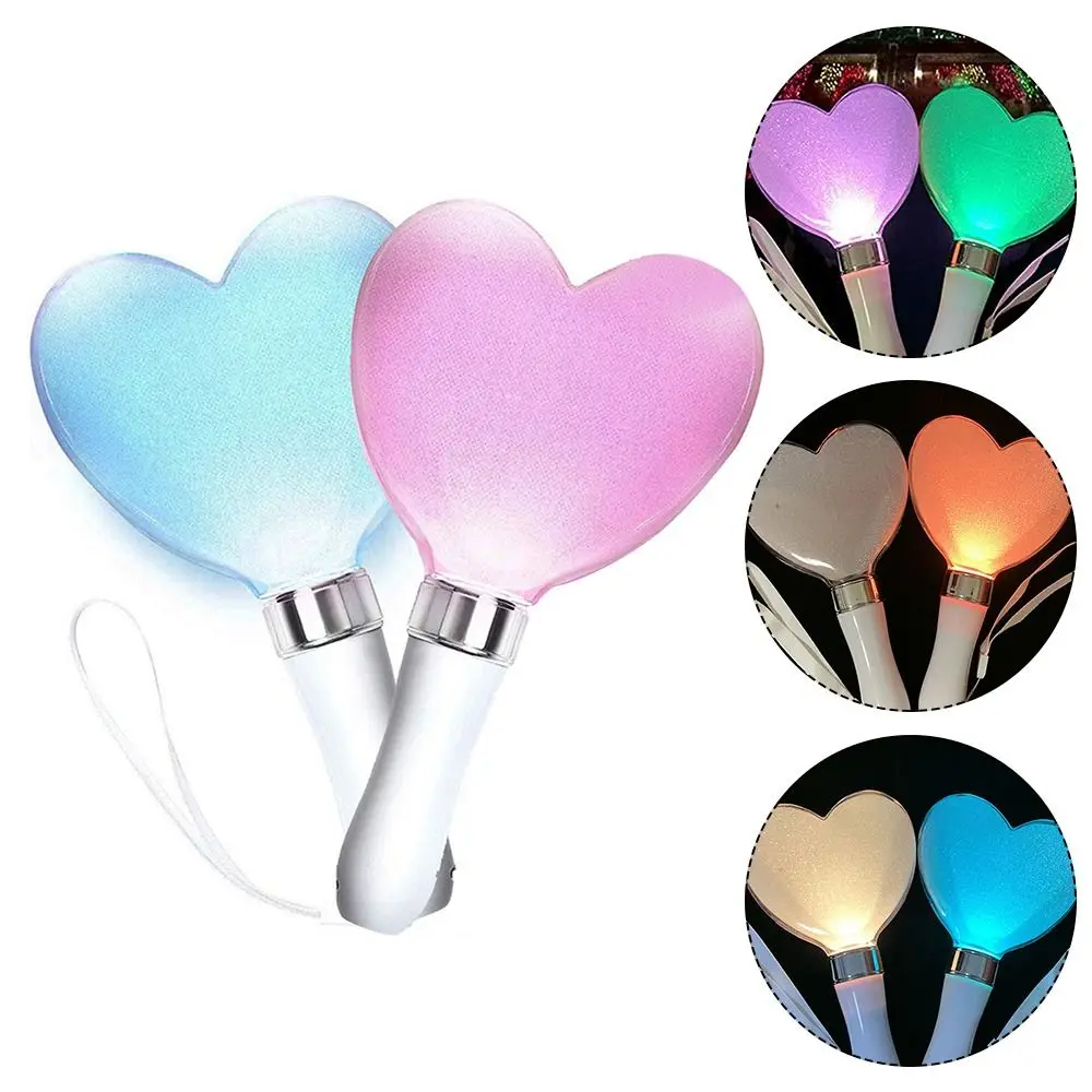 15/24 Colors in 1 Colorful Peach Heart Fluorescent Stick Hand Lamp Performance Prop Glow Star Support Stick Concert